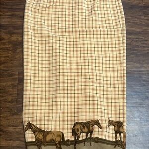 Plaid Horse Print Skirt